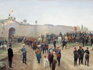 обои Николай ДМИТРИЕВ-ОРЕНБУРГСКИЙ  Сдача крепости Никополь 4 июля 1877 года фото