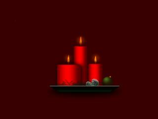 обои Рождественские красные свечи фото
