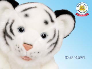 обои Мягкая игрушка белого тигра фото
