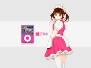 обои Девочка с iPod Nano (sakura) фото