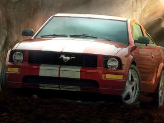 обои Красный и быстрый Форд Мустанг фото