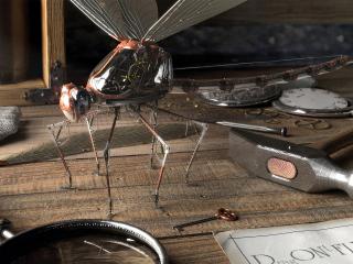 обои Mechanical dragonfly механическая стрекоза фото