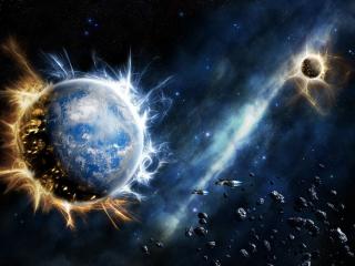 обои Астероиды и планеты фото
