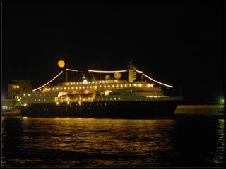 обои Корабль летней ночью фото