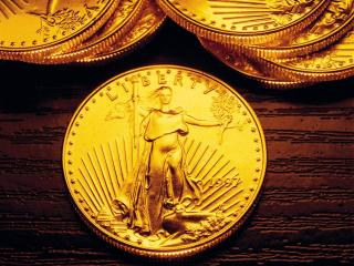 обои Золотые монетки liberty фото