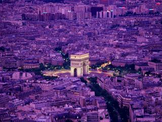 обои Париж в неоновом свете фото