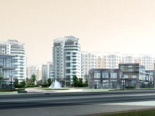 обои Архитектурный эскиз провинциального жилого комплекса фото