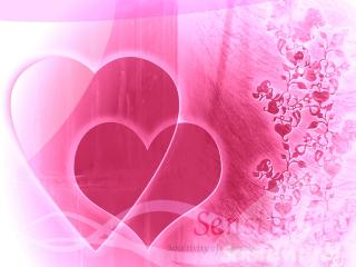 обои Чувствительность двух сердец в розовом ракурсе фото
