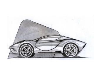 обои Ferrari Dino Concept Design, 2007 эскиз фото