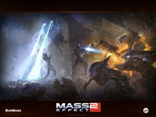 обои Бой с Коллекционерами (Mass Effect 2) фото