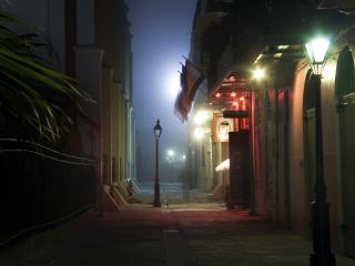 обои Ночные городские фонари фото