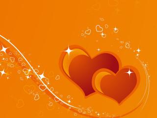 обои Волшебные оранжевые сердца фото