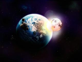 обои Земля и солнце обхидит его орбиту фото