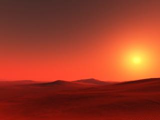 обои Солнце в пустыне (красные тона) фото