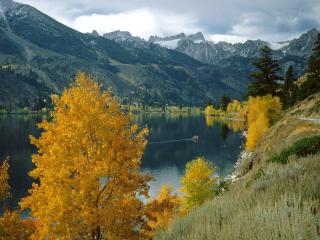 обои Осеннее горное озеро фото