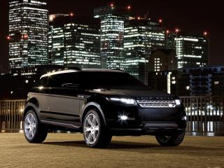 обои Land Rover LRX Concept на фоне огней ночного города фото