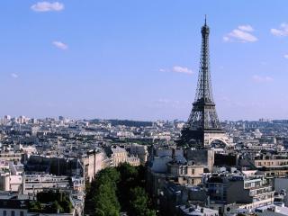 обои Париж - Вид на Эйфелеву башню фото