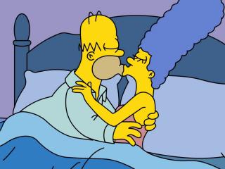 обои Гомер и Мардж в спальне фото