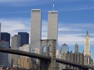 обои Мост на фоне двух небоскрёбов фото