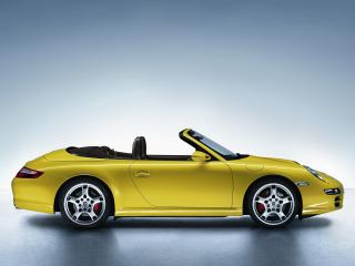 обои Porshe 911 Carrera Cabriolet жёлтый фото