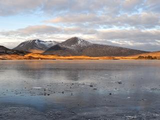 обои Замерзшее озеро в горах фото