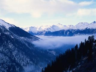 обои Зима заснеженные горы фото