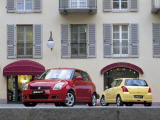 обои Suzuki Swift красный и жёлтый фото