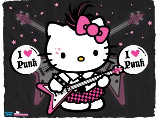 обои для рабочего стола: Hello Kitty I Love Punk