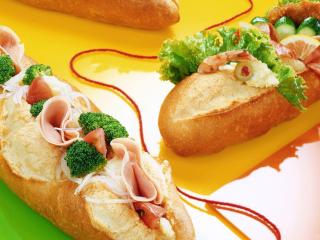 обои Healthy Baguette Sandwiches фото