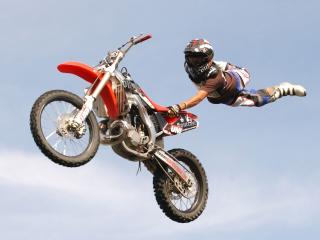 обои Acrobatic jump on a motorcycle фото