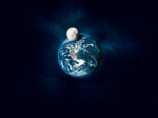 обои Земля и луна фото