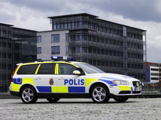 обои Volvo V70 полицейский автомобиль вид сбоку фото