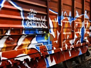 обои Граффити на вагоне поезда фото