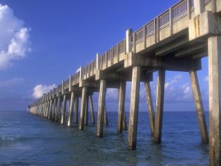 обои Gulf Pier Pensacola Beach Florida фото