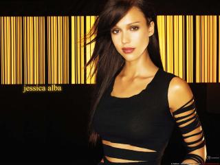 обои Jessica Alba в черном фото