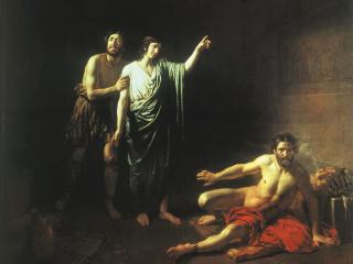 обои Иосиф,   толкующий сны заключённым с ним в темнице виночерпию и хлебодару фото