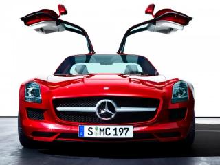 обои Red Mercedes SLS AMG фото