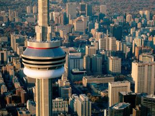 обои Aerial View of the CN Tower,   Toronto,   Canada фото