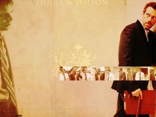 обои Dr.House and Wilson yellow фото