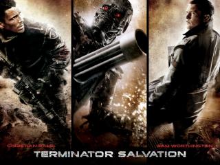 обои Terminator Salvation - Christian Bale and Sam Worthington фото