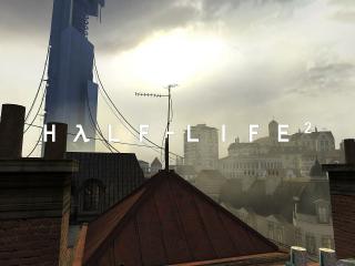 обои Half-Life 2 вид на цитадель фото
