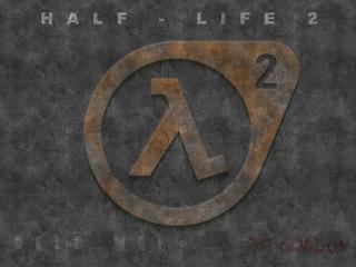 обои Потёртый логотип Half-Life 2 на стене фото