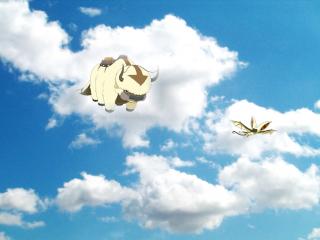 обои Avatar - 2 летающих животных в небе фото