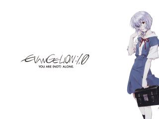 обои Evangelion - Аянами Рей с портфелем фото