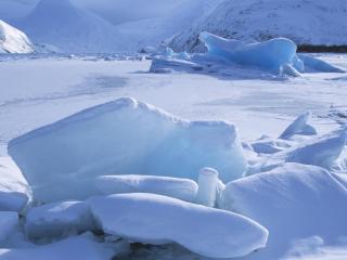обои Icebergs Within a Frozen Lake,   Alaska фото