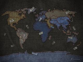 обои Джинсовая карта мира фото
