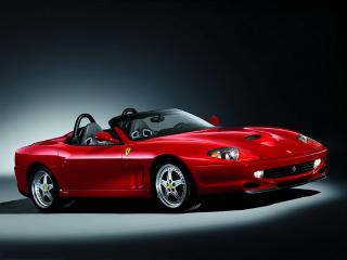 обои Красный Ferrari - кабриолет на черном фоне фото