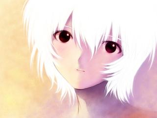 обои Evangelion - Rei с белыми волосами фото