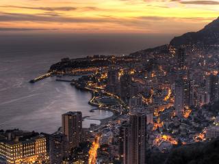 обои Светящийся город Монако фото
