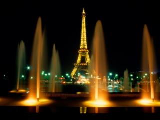 обои Eiffel Tower at Night,   Paris,   France фото